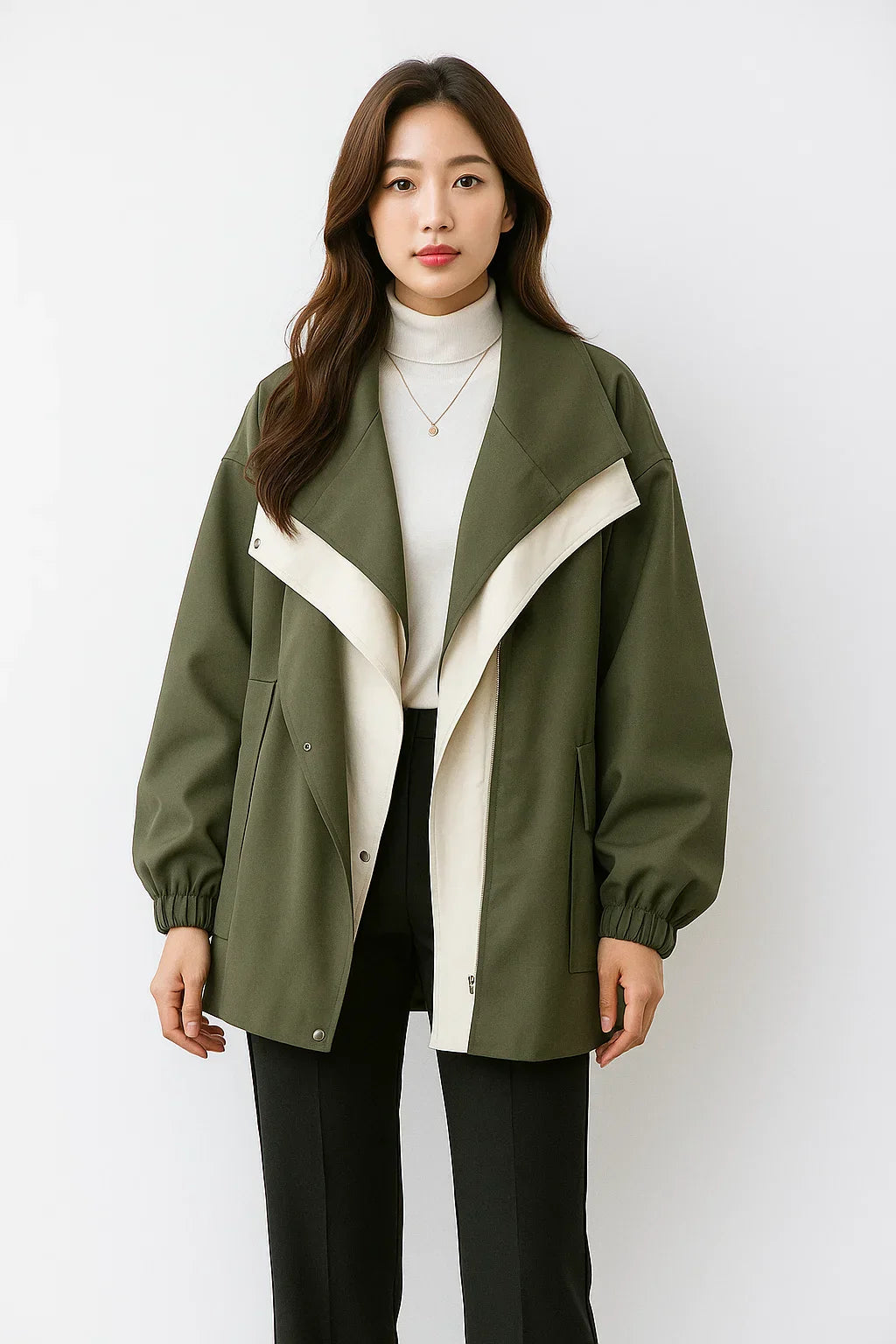 Voyage Two-Tone Oversized Jacket | Modern Contrast Design | Lightweight Layer