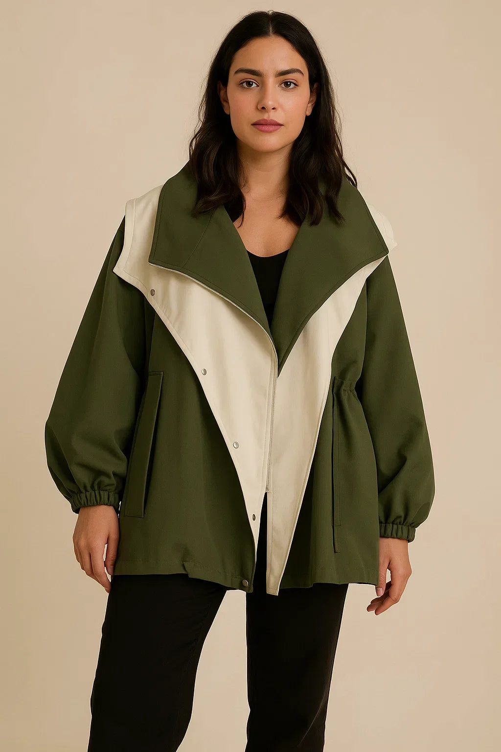 Voyage Two-Tone Oversized Jacket | Modern Contrast Design | Lightweight Layer