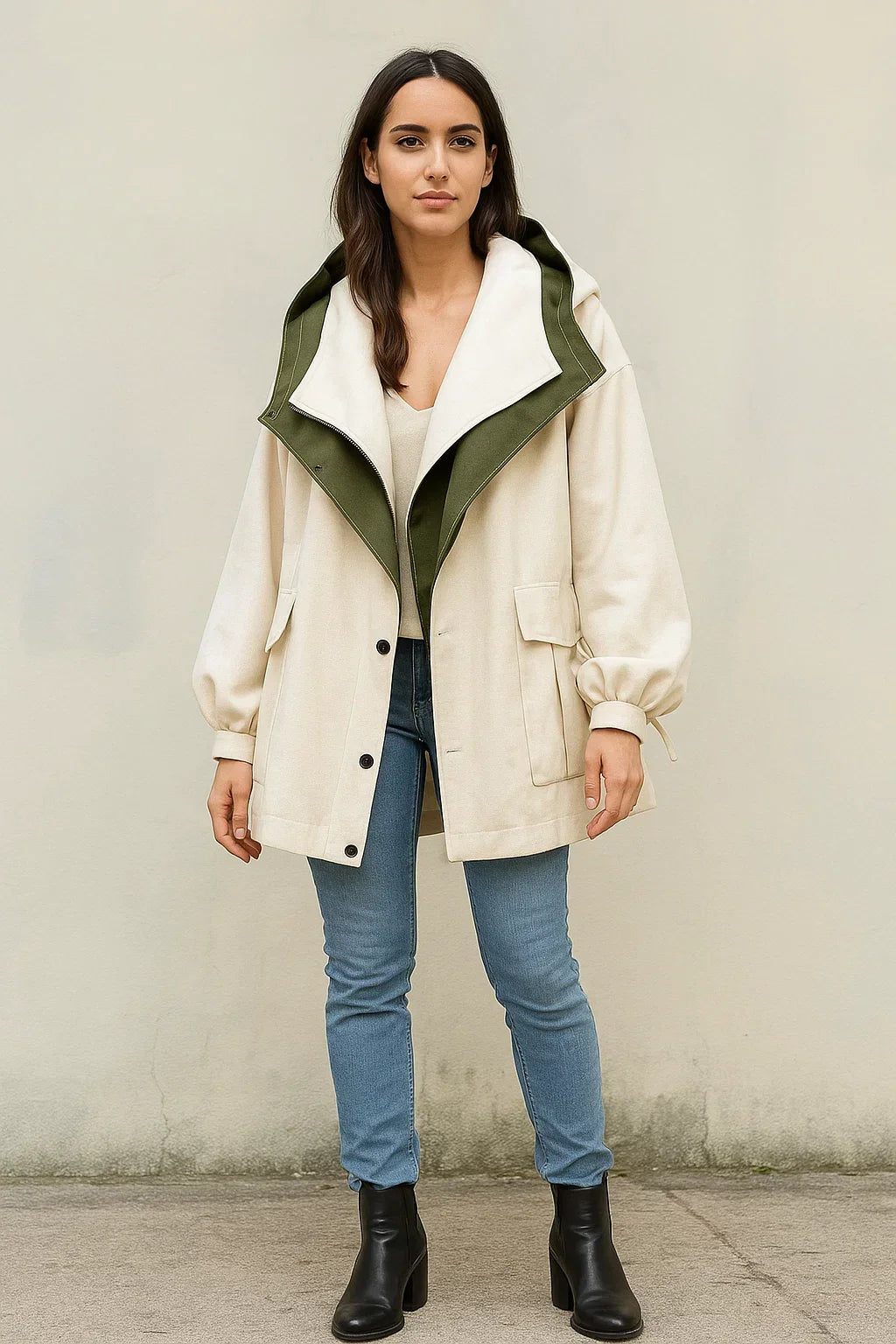 Voyage Two-Tone Oversized Jacket | Modern Contrast Design | Lightweight Layer