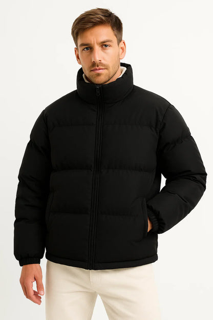 Maison Stand Collar Puffer Jacket | Quilted Insulated | Winter Outerwear