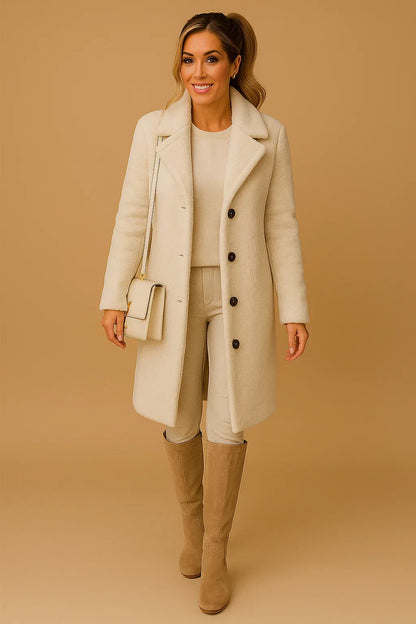 Maison Long Teddy Coat | Soft Textured Finish