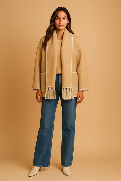 Maison Fringe Detail Coat | Relaxed Fit