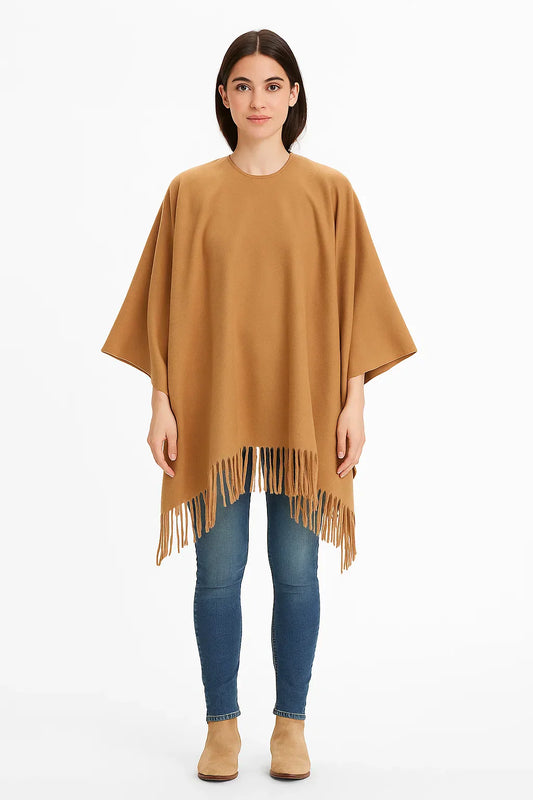 Fringed Open Poncho | Lightweight Drape