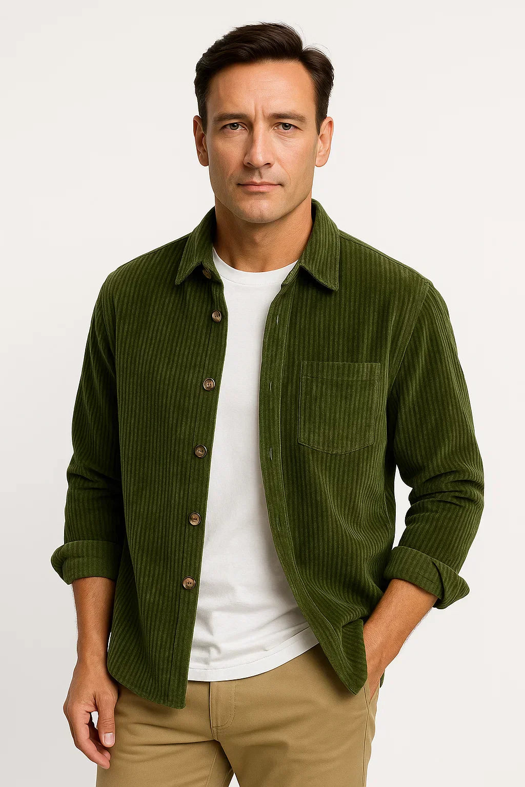 Men's Corduroy Overshirt | Button-Up Design | Relaxed Fit