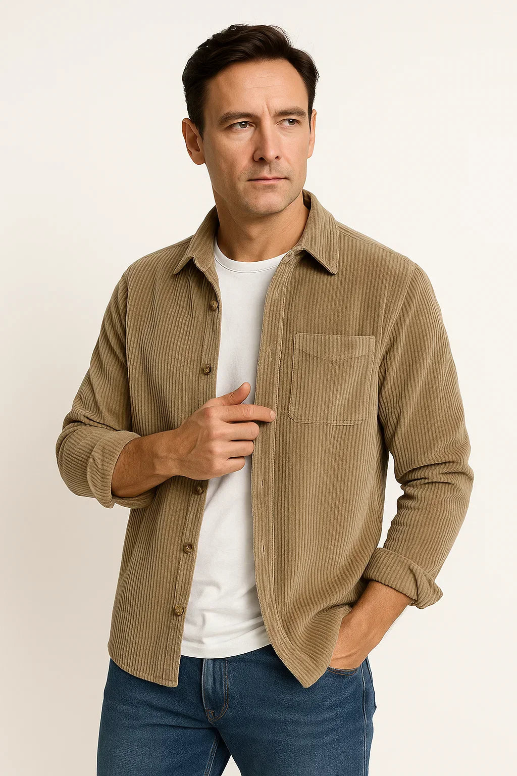 Men's Corduroy Overshirt | Button-Up Design | Relaxed Fit