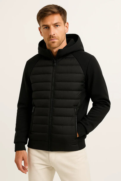 Men's Lightweight Down Hoodie | Quilted Spliced Design | Autumn-Winter