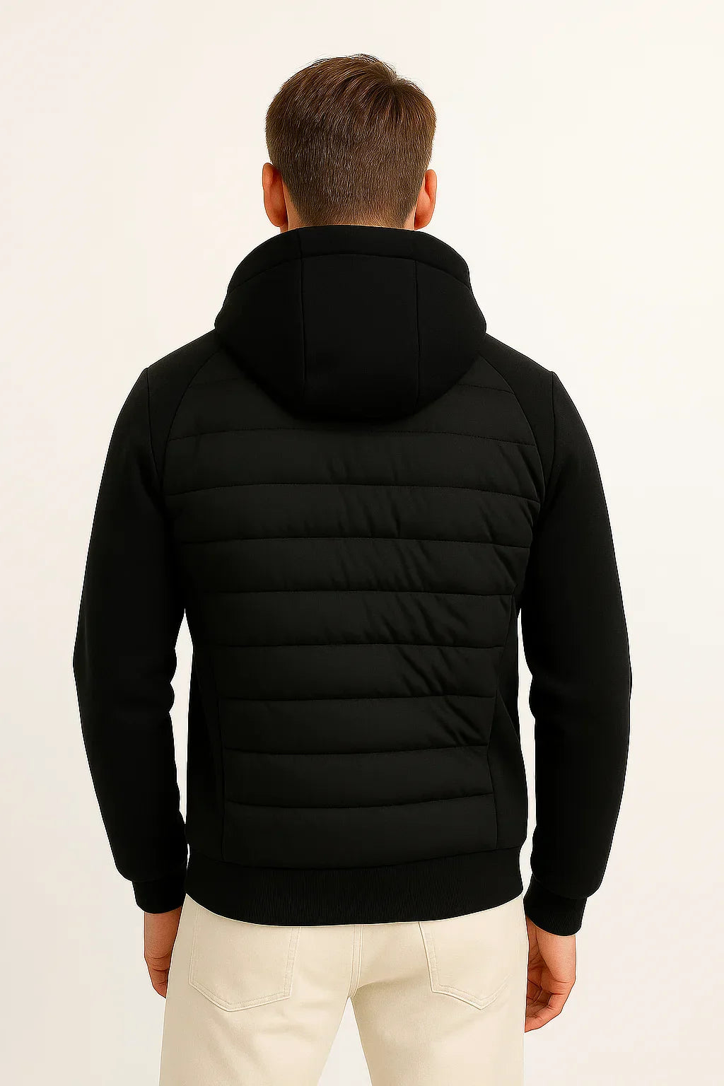 Men's Lightweight Down Hoodie | Quilted Spliced Design | Autumn-Winter