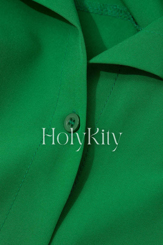 Rolled Cuff Shirt And Suit Pants Set