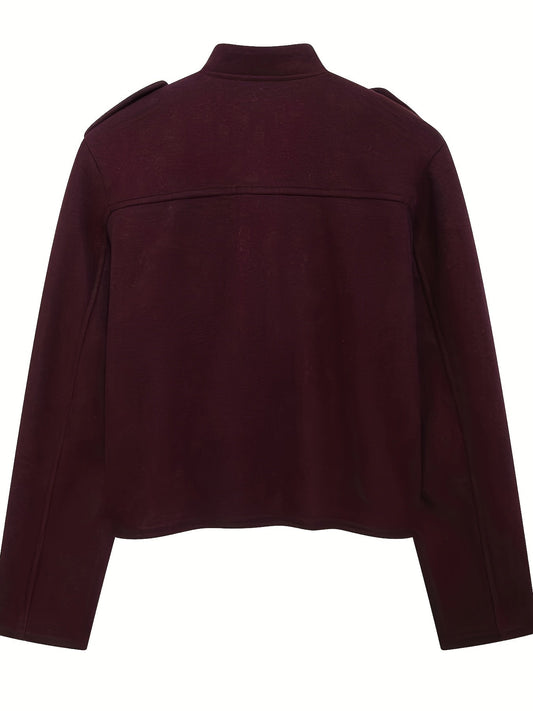 Fashion Slim-Fit Stand Collar Retro Casual Short Jacket