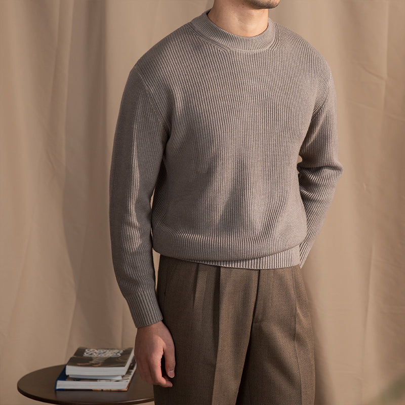 Maison Wool Blend Crewneck Sweater for Men