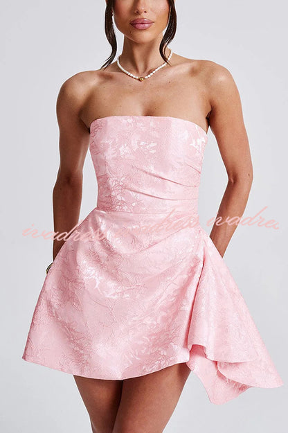 Jacquard Elegant Off-shoulder Backless Fitted Mini Dress