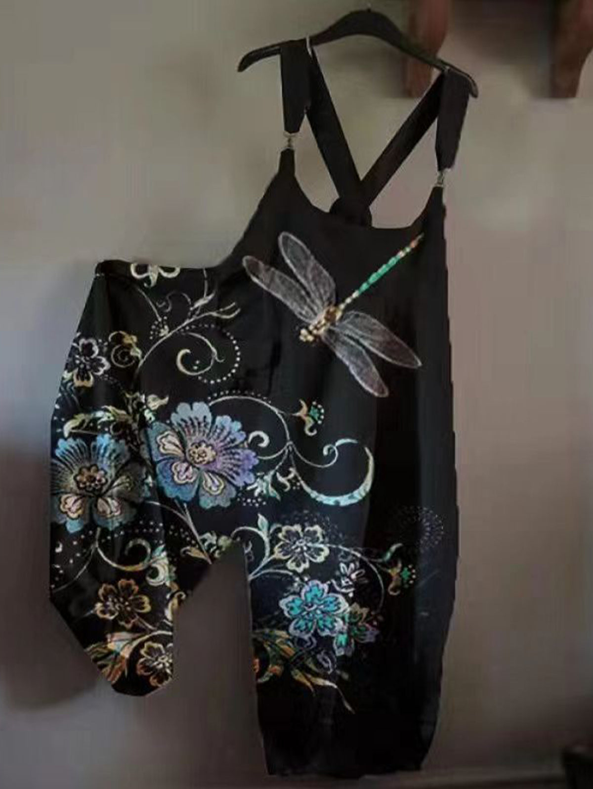 Casual Patchwork Loose Wide Leg Harem Jumpsuit