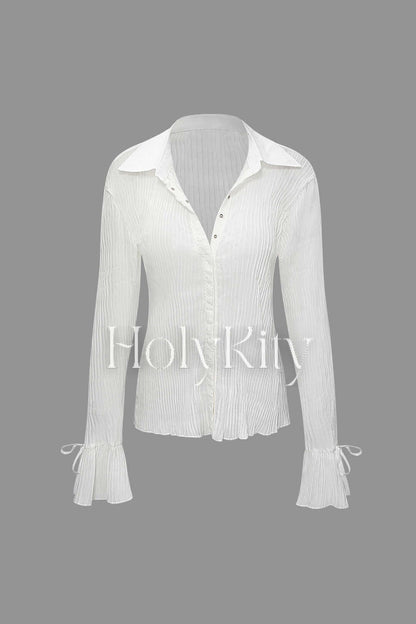 Flare Sleeve Button Blouse