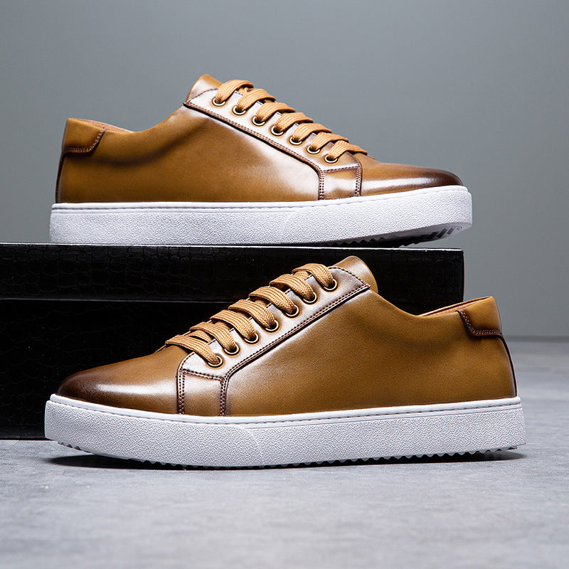 Leather Low-Top Sneakers | Contrast Sole | Maison Collection