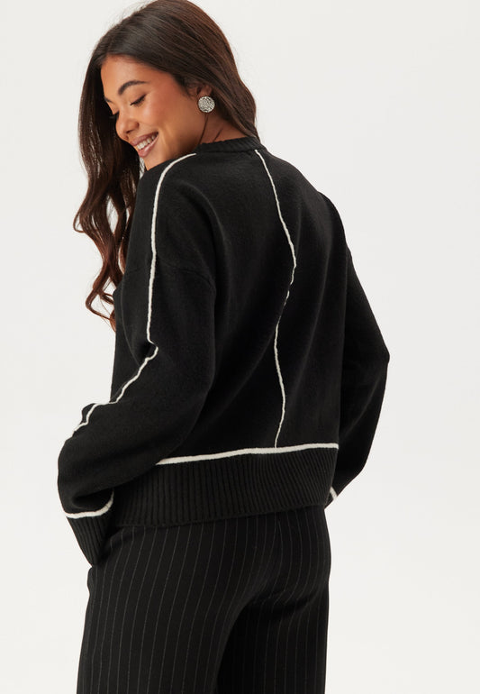 Contrast Stitch Knit Sweater | Relaxed Fit