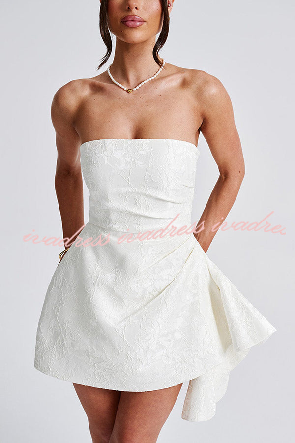 Jacquard Elegant Off-shoulder Backless Fitted Mini Dress