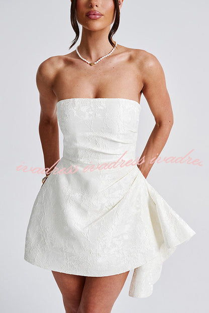 Jacquard Elegant Off-shoulder Backless Fitted Mini Dress