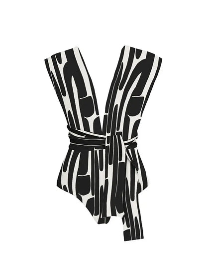 Striped Multiway Tie Swimsuit for Women