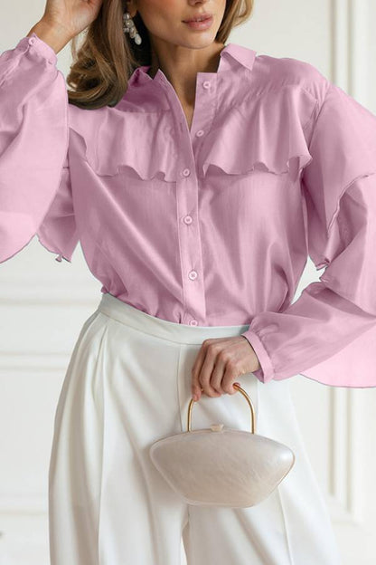 Blusa transparente con volantes 