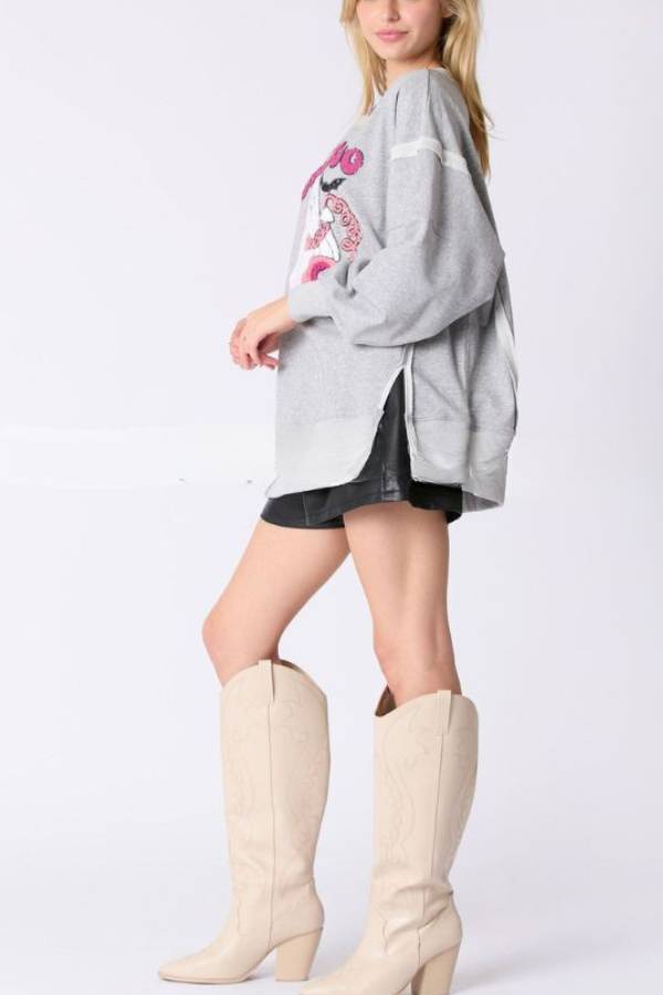 Halloween Cartoon Ghost Sequined Sweatshirt Casual Top