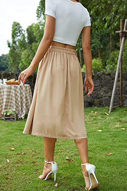 Falda informal con cintura en forma de botón, vestido de princesa, falda