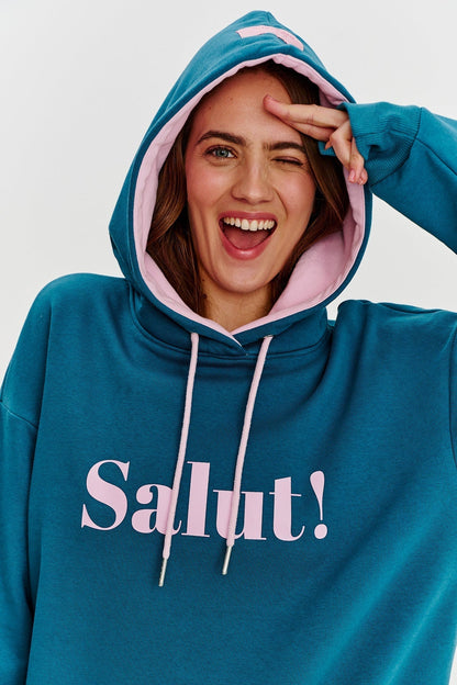 Maison “Salut!” Hoodie | Oversized Fit | Contrast Print
