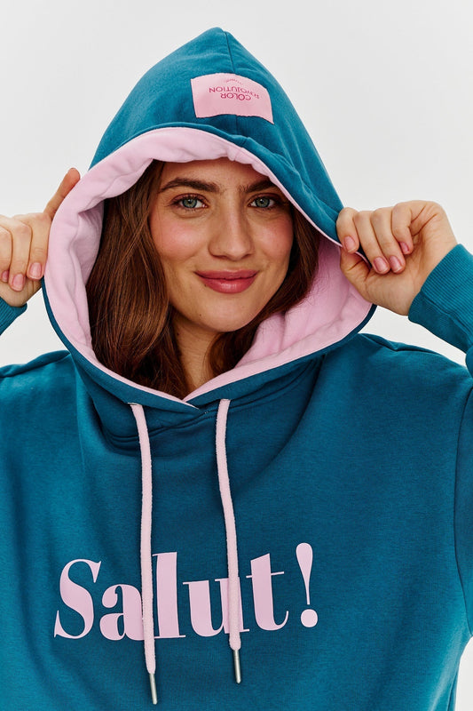 Maison “Salut!” Hoodie | Oversized Fit | Contrast Print