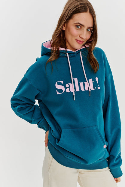 Maison “Salut!” Hoodie | Oversized Fit | Contrast Print