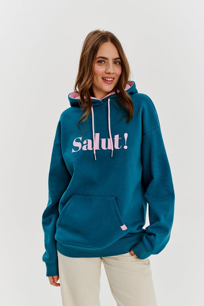 Maison “Salut!” Hoodie | Oversized Fit | Contrast Print