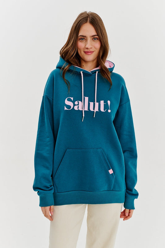 Maison “Salut!” Hoodie | Oversized Fit | Contrast Print