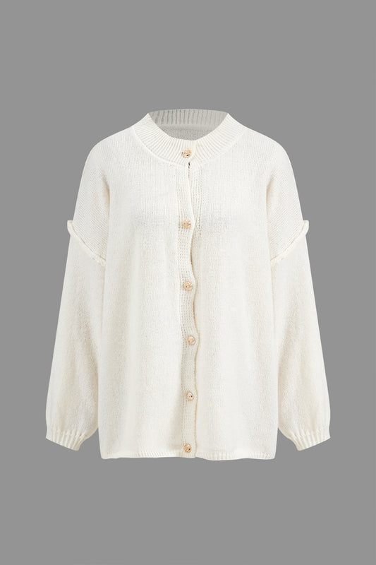 Button Up Ribbed Knit Sweater  Cardigan