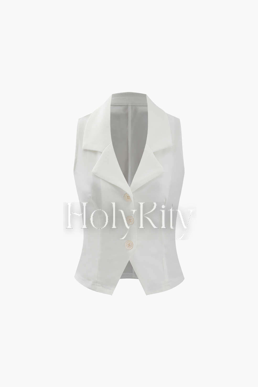 Button-Up Collared Crop Vest