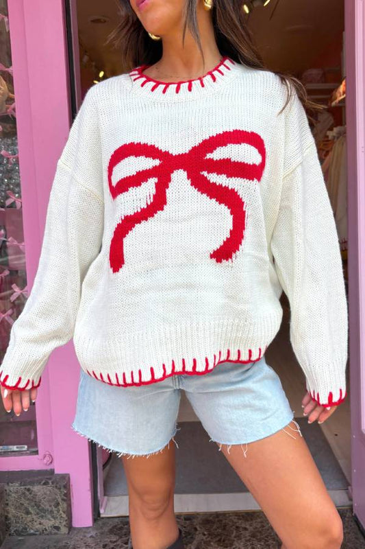 Rosalia Red Bows Knit Sweater