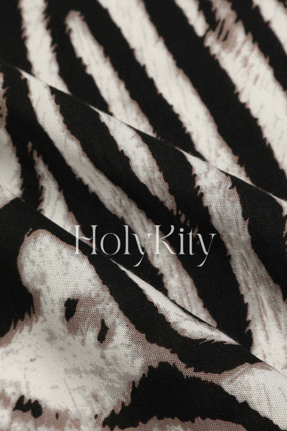 Zebra Stripe Knot Front Crop Top