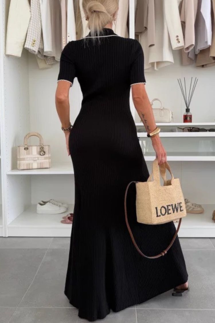 Solid Color Backless Off-shoulder Gathered Slim Maxi Dress
