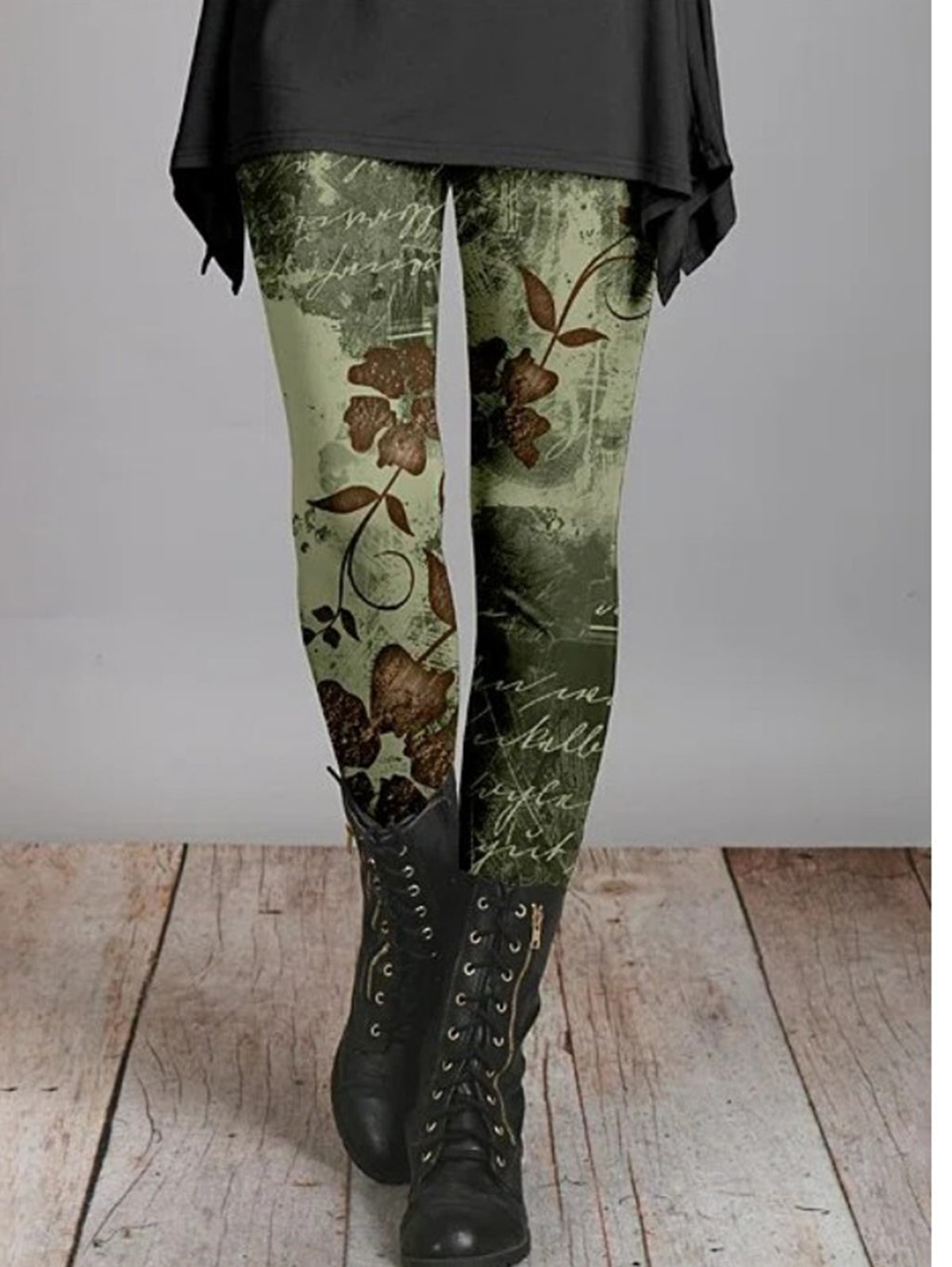 Vintage Allover Floral High Waist Stretchy Legging Pant