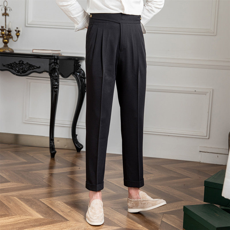High Waist Pleated Trousers | Straight Leg | Maison Collection