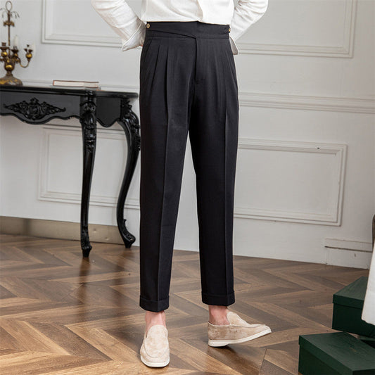 High Waist Pleated Trousers | Straight Leg | Maison Collection