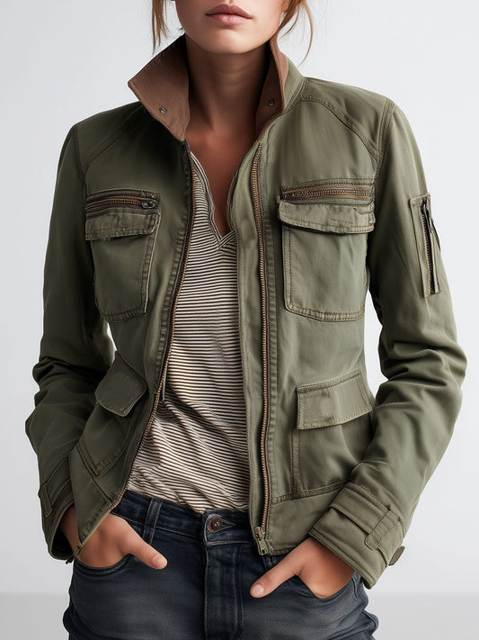 Outerdoor Utility Pocket Olive Green Cargo Jacket