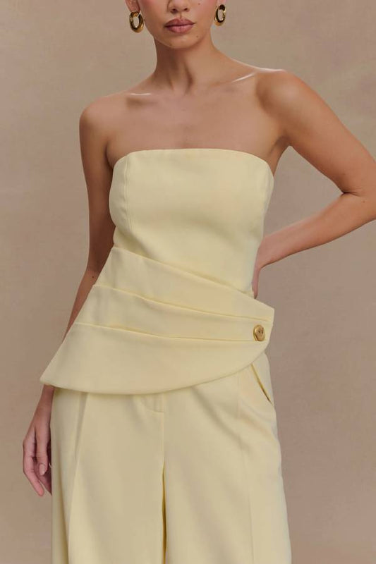 Strapless Suiting Top