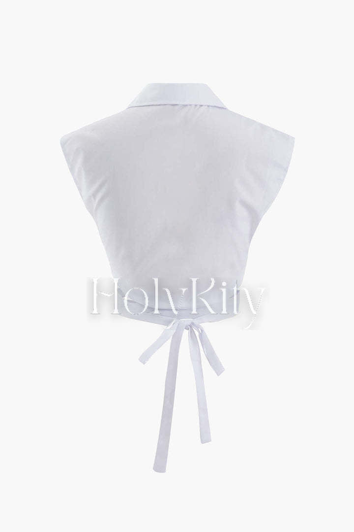 Tie Hem Sleeveless Shirt