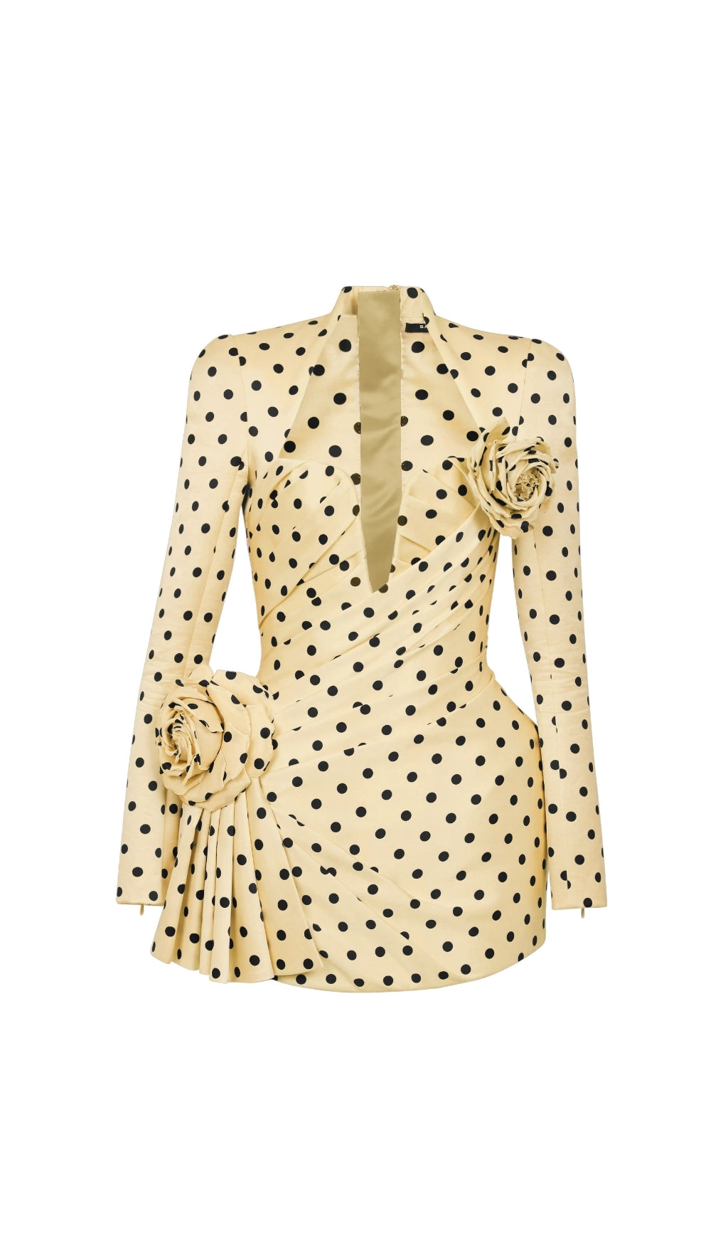 Polka Dot Satin Mini Dress – Floral Party Fit