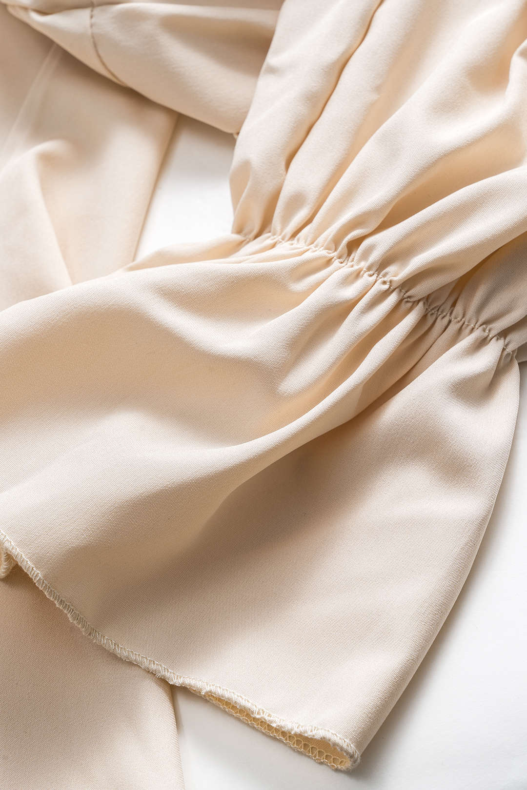 Ruched Ruffle Long-Sleeve Shirt