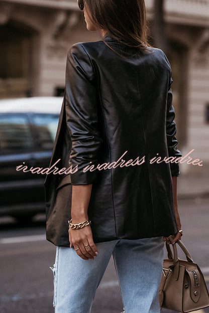 Don't Rush It Street Style PU Blazer Jacket