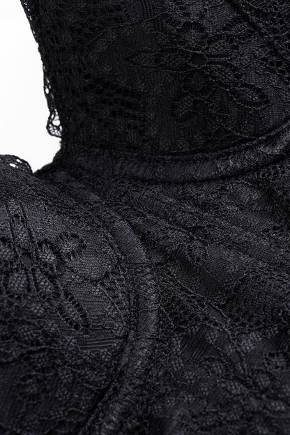 Underwire Lace Trim Mesh Corset Cami Top