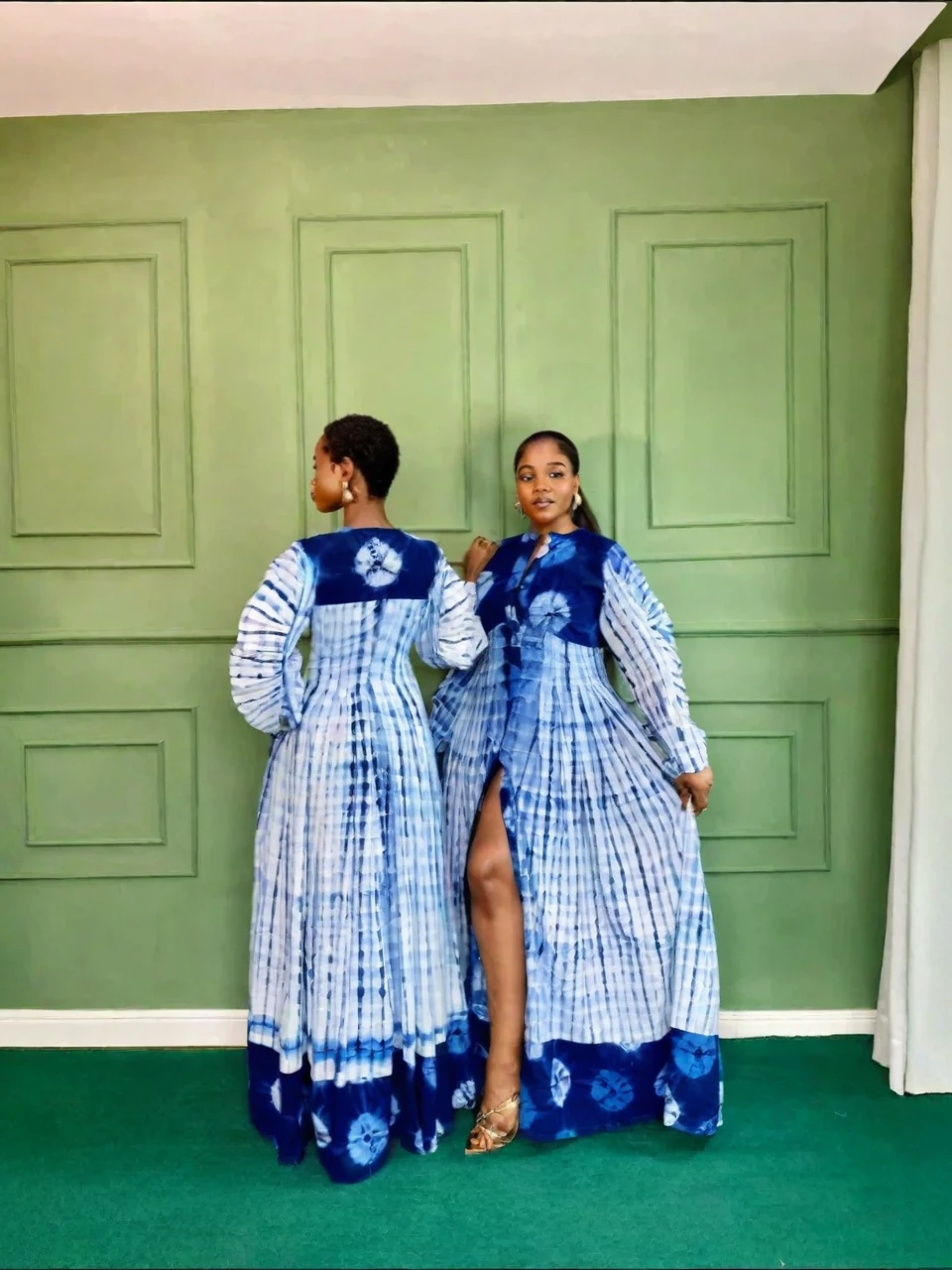 Blue Tie-Dye Maxi Dress