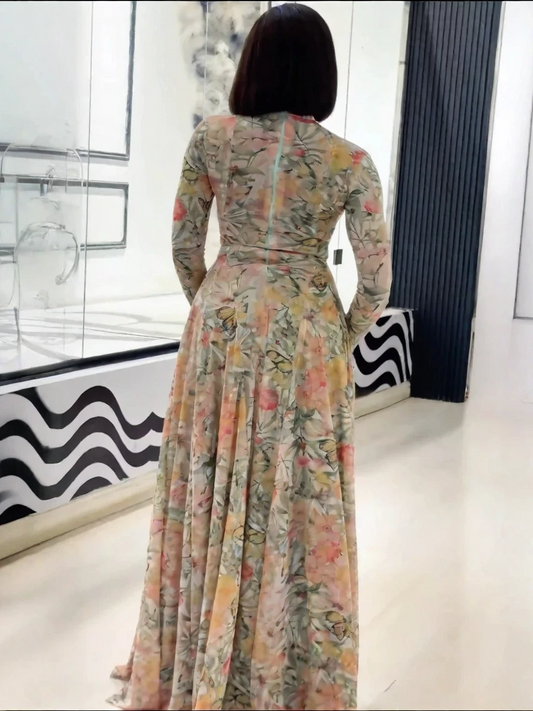 Verve Floral Butterfly Bloom Maxi Dress