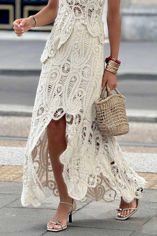 Casual Irregular Hollow Lace Skirt