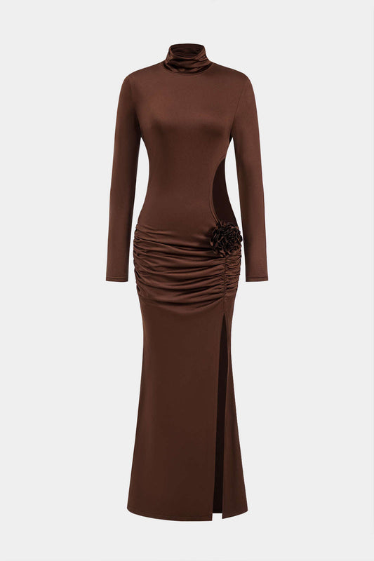 Floral Slit Long Sleeve Maxi Dress