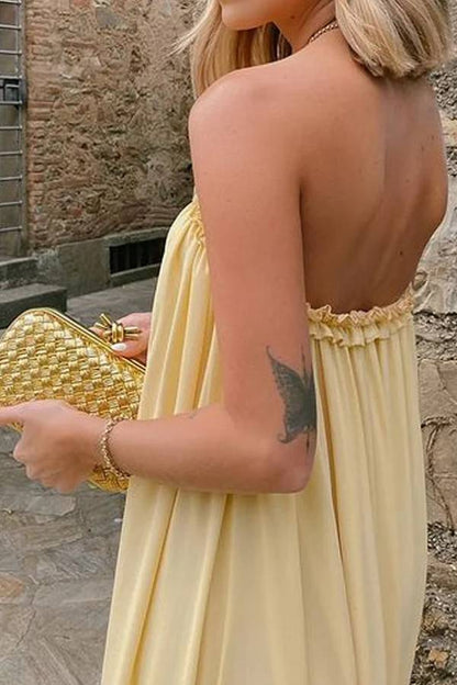 Elegante vestido de fiesta sin tirantes